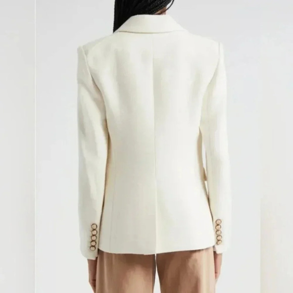 Veronica Beard Reagan Cotton Blend Dickey Jacket White Cream - Picture 2 of 5